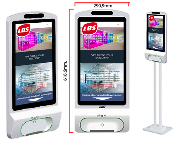 Digitale Informatiezuil Met Automatische Desinfectie Dispenser LBS